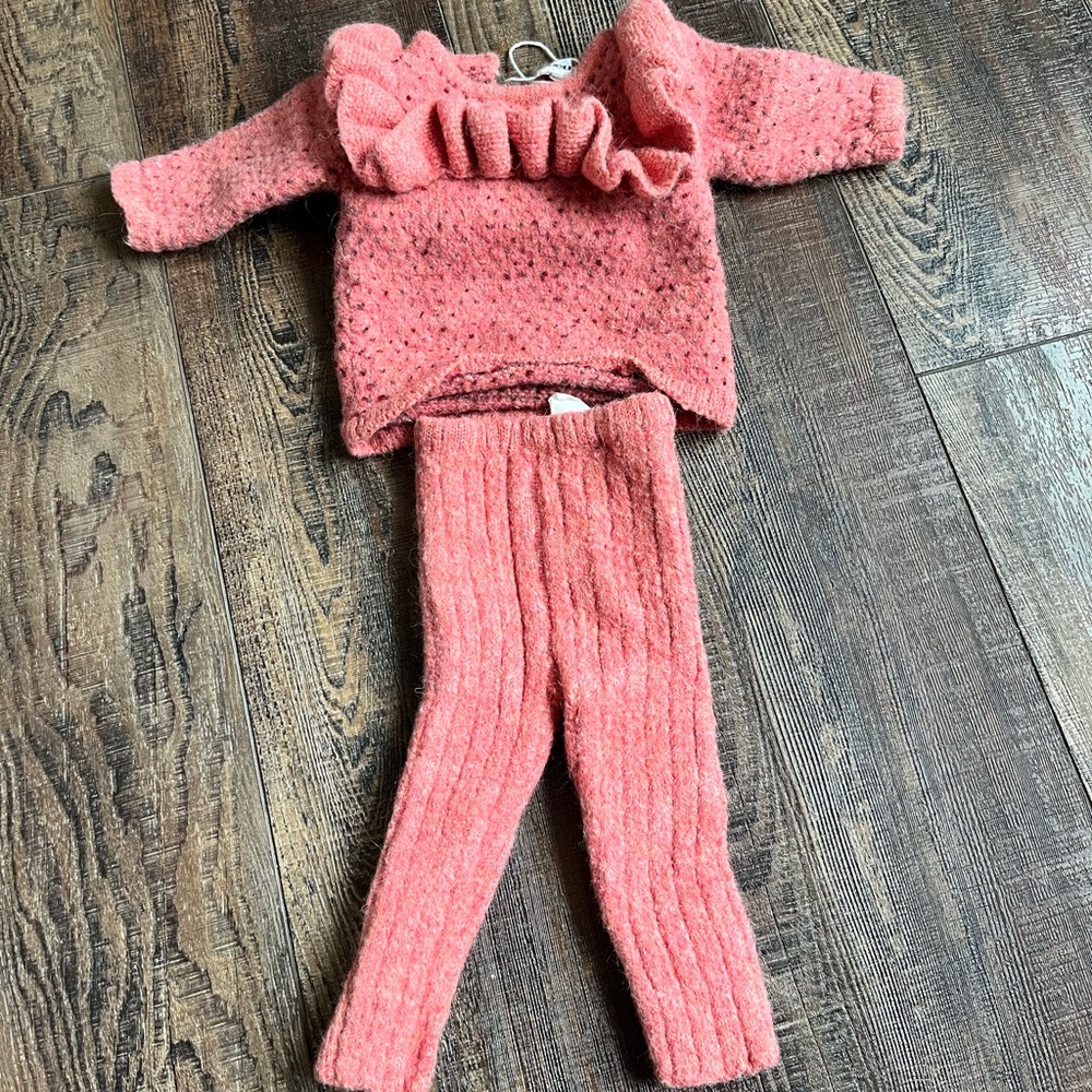 Oeuf NYC 100% Baby Alpaca Pink Baby Matching Set (6M)